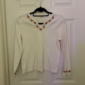 Pumpkin embroidery women’s top